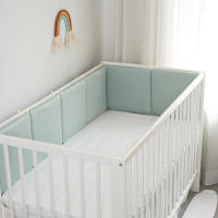 LALA - Juego de ropa de Cama para Cuna de Bebe, Valla anticolisión para Bebe, Dark Green Gongsatin, 30x30x6, lavado de piezas enteras. - details 1
