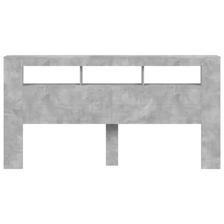 vidaXL Cabecero LED madera ingeniería gris hormigón 200x18,5x103,5 cm - 1