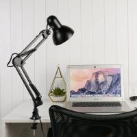 Lámpara De Escritorio Flexible Con Soporte De Brazo Swing Para Oficina Y Estudio EU US Plug E27/E26 Bulbo Negro AC85-265V LED - details 3