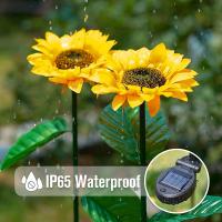 1pc Luz De Girasol Solar Con 3 Cabezas Palillo De Jardín Decorativo Impermeable LED Para Patio Jardín Yard - details 6