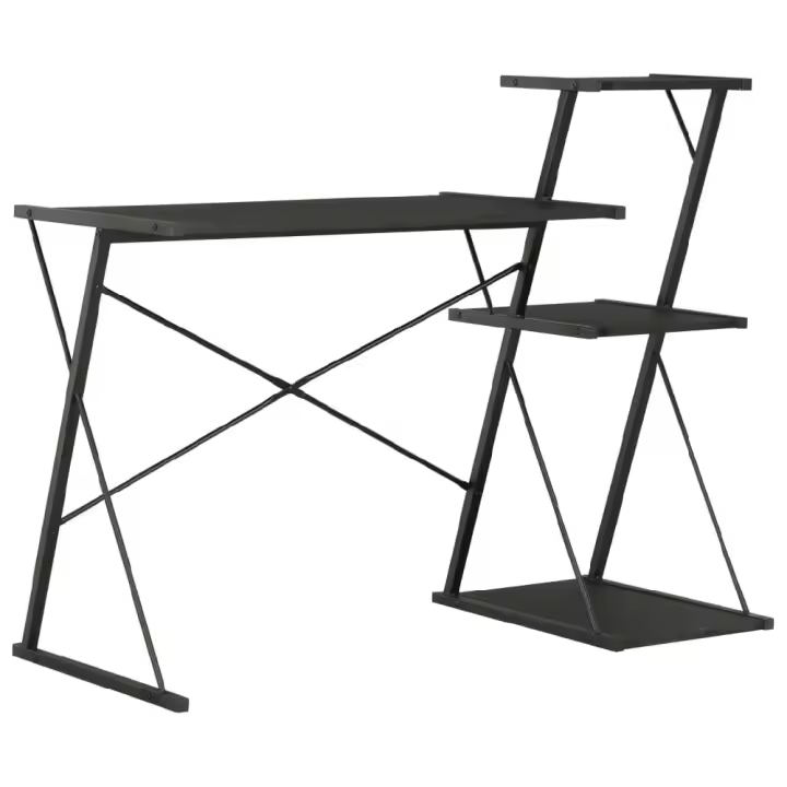 vidaXL ESCRITORIO CON ESTANTERÍA NEGRO 116X50X93 CM - 1