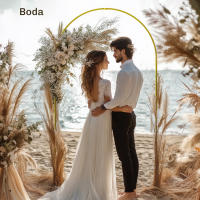 Outsunny Arco de Jardín de Metal para Rosas Arco de Boda con Recubrimiento en Polvo Resistente a la Intemperie para Plantas Trepadoras para Decoración Patio Terraza 120x40x220 cm Dorado - details 5