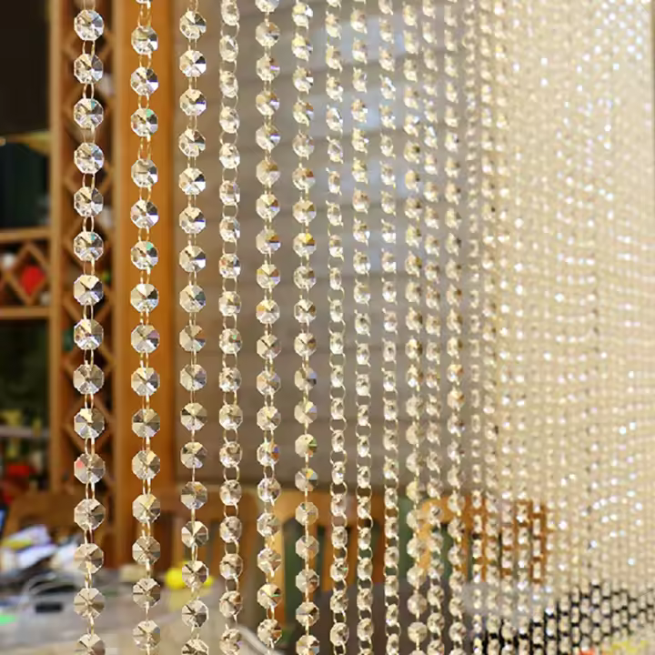 Hilo De Cuentas De Cristal Para Decoración De Ventana Y Puerta De Sala De Estar Y Dormitorio Colores Variados Accesorios Para El Hogar - 1