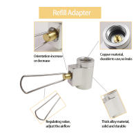Adaptador De Estufa De Camping 3pcs/set Adaptador De Botella De Butano EN417 Lindal Valve Propano Adaptador Recargable Metálico Para Exteriores - details 3