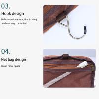 Neceser para hombre, Neceser para hombre, Neceser de viaje para hombre, Bolsa de viaje de piel sintética de gran capacidad para marido, novio, padre, día del padre, aniversario, regalo de padrino de boda (marrón). - details 3