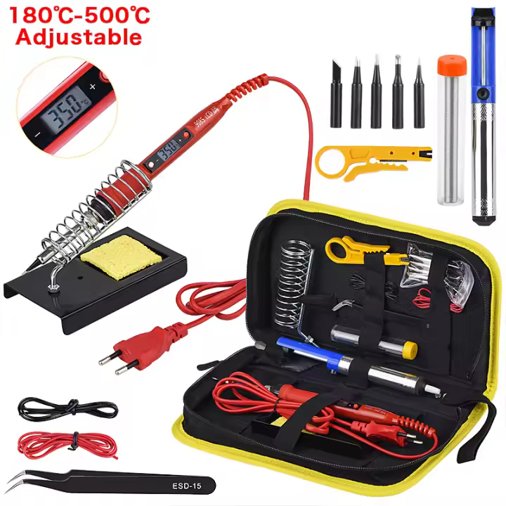 JCD Electric Soldering Iron Kit 80W LCD Digital Display Adjustable temperature 220V Solder Iron Welding Repair Tools 908S - 1