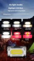 Linterna Frontal LED COB Multifuncional Portátil Con Indicador De Energía Recargable Para Camping Al Aire Libre Luz De Trabajo - details 10