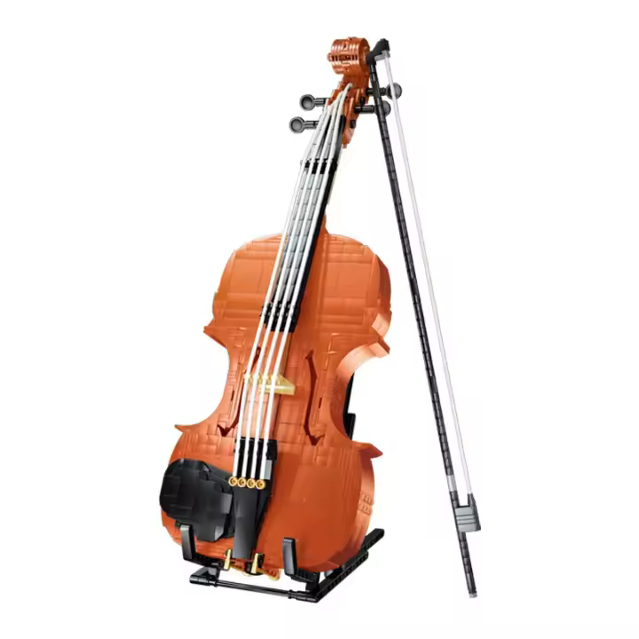 Bloques De Construcción De Violín Creativo Clásico Para Artistas Modelo De Instrumento Musical Juguetes De Ensamblaje Para Niñas Y Niños Regalo Para Niñas - 1