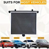 Cortina De Sol Retráctil Para Coche 1pc Cortinas De Ventana Lateral Para Bloquear El Sol Y La Calor Material Plástico Delgado - details 5