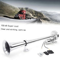 Kit De Bocina Eléctrica Cromada Universal 150dB 12V/24V Para Tren Camión Camión CamiÓn De Camión Sólo Tubo Trumpet - details 1