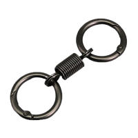 Llavero De Doble Bobina De Primavera Con Anillo Y Hebilla Para Coche Gancho De Escalada Antipérdida Accesorios Para Llaveros Regalo - details 5