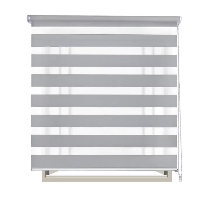 Estor Enrollable, Doble Capa Noche y Día, 60-160x180cm, Fácil de Instalar, para Ventanas y Puertas, Transslúcido y Opaco - 1