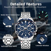Reloj De Pulsera De Negocios REWARD VIP Nueva Diseño Reloj De Cuarzo Para Hombres Acero Inoxidable Resistente Al Agua Cronógrafo Luminoso Deportivo - details 3