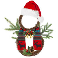 Corona Natural De Rattan 25/30cm Diámetro Hecha a Mano Decoración De Navidad Y Fiestas Helecho Vino Correas De Paja Para Adornos De Casa Y Jardín - details 8