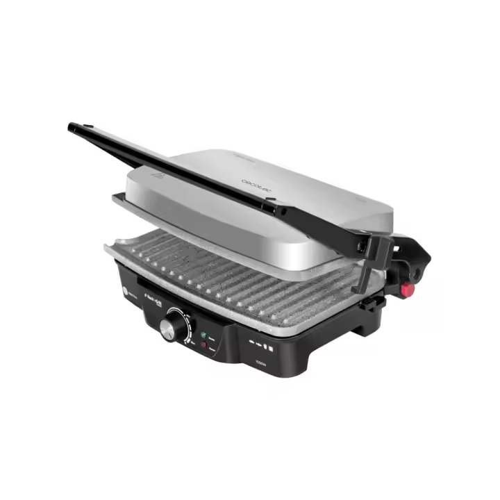 Cecotec Rock'n Grill 1500 Parrilla Eléctrica – 1500W, Revestimiento Rockstone, Apertura 180º, Superficie 28.7 x 17 cm - 1