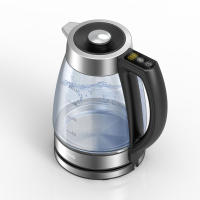 Hervidor eléctrico de agua 2 L con luces LED de 3 colores, ebullición rápida 2200 W, apagado automático y protección contra ebullición en seco, indicador de nivel de agua, filtro extraíble y base giratoria 360° inalámbrica - details 2