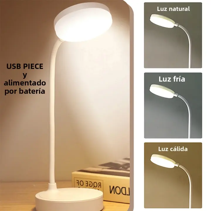 Lámpara De Escritorio LED Recargable Por USB Con 3 Niveles De Iluminación Toque Portátil Protección Ocular Para Dormitorio Lámpara De Mesa - 1