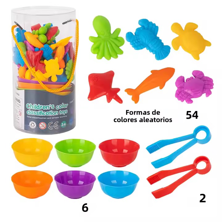 Juego De Modelos De Animales Para Aprender Matemáticas Y Colores Con Cuenco De Clasificación Juguetes De Goma Suave Para Niños Edad Recomendada 3-12 Años - 1