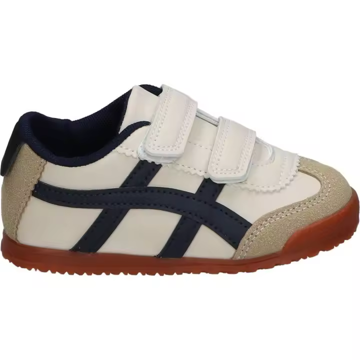 ÑAKOS | Zapatillas Infantiles Ñakos – Deportivas Infantiles en Color Beige con Detalles en Camel y Azul Marino – Sneakers con Velcro – Tendencia – Cómodas – Fácil de Poner y Quitar – Modelo 7029 - 1