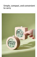 Reloj De Despertar De Madera Con Pantalla LED Y Función Snooze Mostrador Para Dormitorio Con Mostrador De Temperatura Y Fecha - details 5