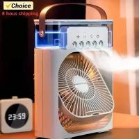 Humididiador portátil 3 en 1, miniaire acondicionado, USB, Luz LED Nocturna, vaporizador de Agua, Diverdido refrigerador de Aire, humidificador para el hogar (FMI), color Negro - details 0