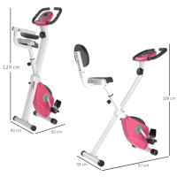 HOMCOM Bicicleta Estática Plegable para Ejercicios Profesional Bicicleta Vertical de Forma X con 8 Niveles Resistencia Magnética Ritmo Cardíaco Asiento con Altura Ajustable Acero 43x97x109 cm - details 2