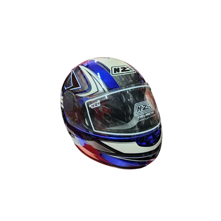 Casco integral Fibra de Vidrio NZI Razer 2 CA - Azul blanco - 1