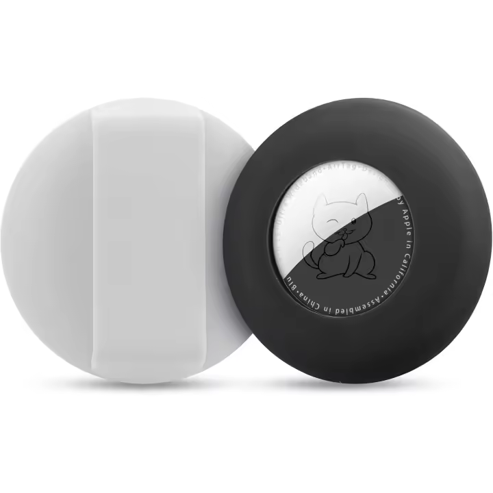 Collar Airtag, Funda de Silicona Para Localizador GPS, Seguro y antipérdida, accesorios para mascotas (Correa de 16,5mm, 2 unidades, Negro color) - 1