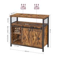 Armario de cocina, elegancia rústica para tus festines, diseño en madera marrón con puertas de correderas y paneles de malla, versátil y funcional, ¡descubre la calidez en cada rincón! - details 31