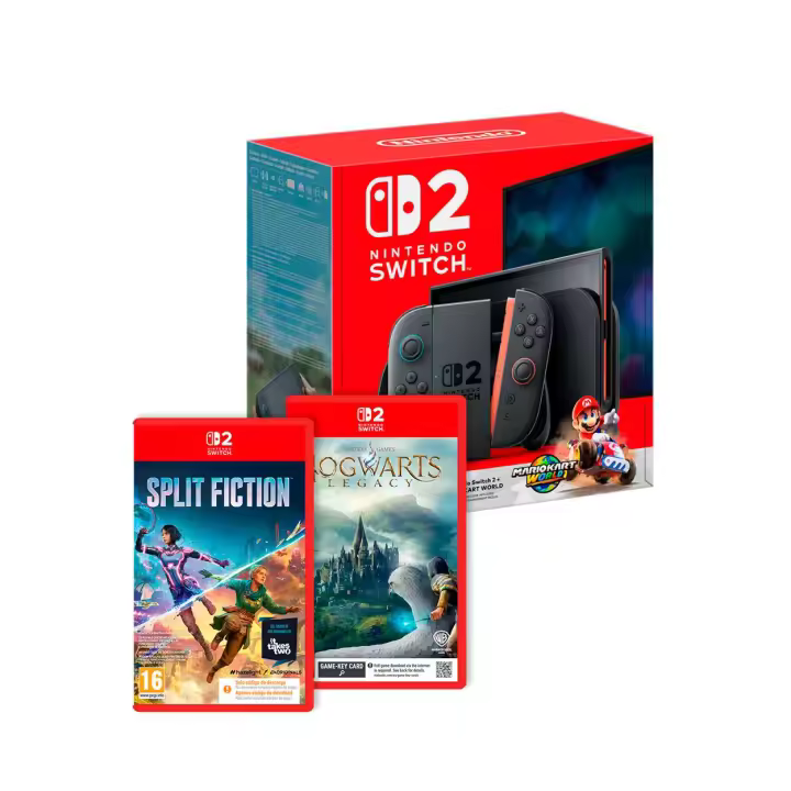 Nintendo Switch 2 Consola + Mario Kart World + Hogwarts + Split Fiction - 1