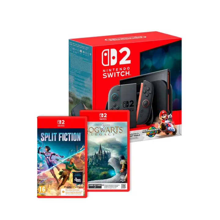 Nintendo Switch 2 Consola + Mario Kart World + Hogwarts + Split Fiction - 1