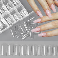 100Pcs Sistemas De Extensión De Uñas Postizas En Gel Capsula Falsas Uñas Coffin Estilo Francés Herramienta De Construcción Rápida - details 0