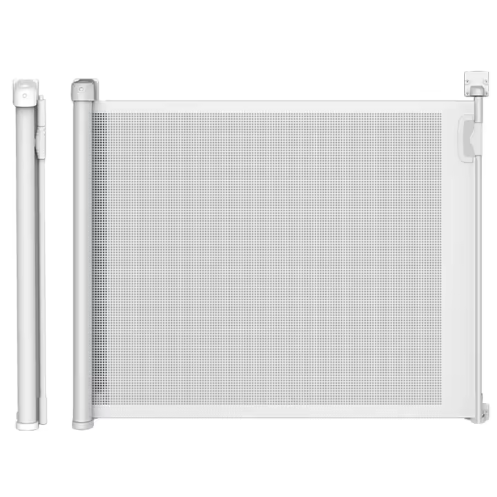 Olmitos – Barrera Seguridad Bebes retráctil para Puertas y escaleras, Interior/Exterior - Enrollable con Mecanismo de Bloqueo automático - Adaptable al Hueco hasta 140 Ancho… - 1