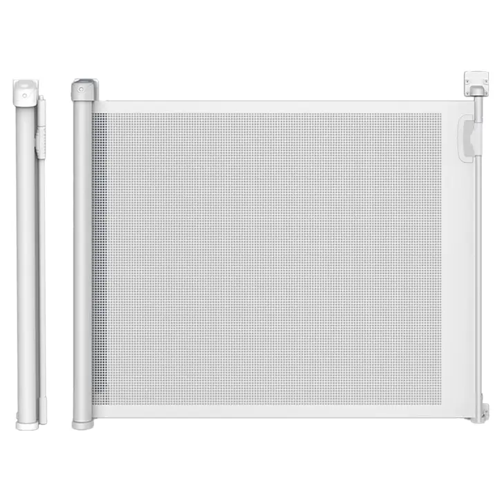Olmitos – Barrera Seguridad Bebes retráctil para Puertas y escaleras, Interior/Exterior - Enrollable con Mecanismo de Bloqueo automático - Adaptable al Hueco hasta 140 Ancho… - 1