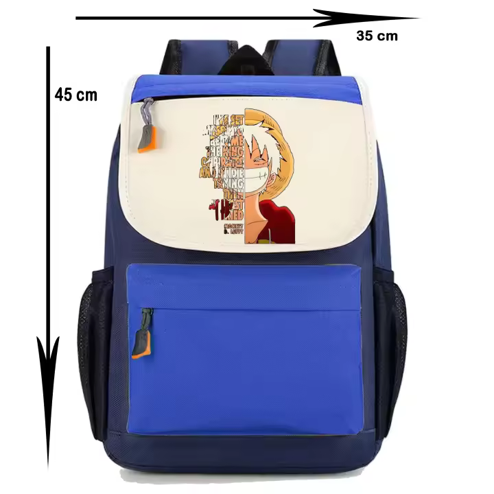Mochila One Piece. Anime. Manga. Nami. Monkey Luffy. Roronoa Zoro. Coby. Arlong. Shanks. Varios colores. Ideal para la escuela. Colegio. Senderismo. Excursiones. Multiples bolsillos - 1