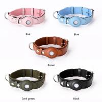 Collar De Cuero Para Perro Con Diseño De Lujo Ajustable Con Porta-Airtag Para Posicionamiento Cuello Del Gato Accesorios De Moda Para Mascotas - details 3
