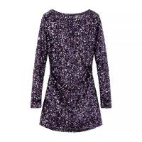 Vestido Corto De Mujer PB&ZA Primavera 2024 Elegante Y Versátil Con Decoración De Lentejuelas Cuello Redondo Espalda Abierta Estilo Casual - details 2