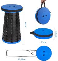 COSHANO Taburete Plegable portátil para Camping, Pesca, Senderismo, Barbacoa, Altura Ajustable Redondo 180kg (Azul Electrico) - details 1