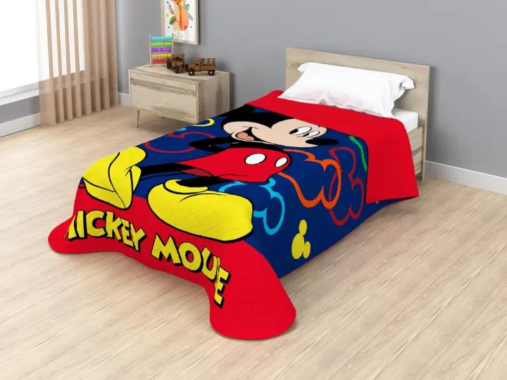 Mickey Mouse - Colcha Bouti Mickey Mouse Modelo 2 Verano Disney 170 x 250 Cm (Cama 90 - 105 Cm) - 1