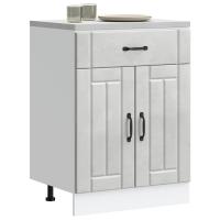 vidaXL Mueble bajo de cocina Lucca madera de ingeniería blanca en color Blanco/Gris sonoma/Gris hormigón y más | almacenamiento funcional diseño moderno para baño dormitorio sala - details 2
