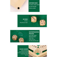 Juego De Dados Shut the Box Tablero De Madera Para 2-4 Jugadores Juego Divertido Con Números 1-10 Juegos De Viaje - details 2
