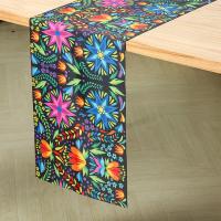 Mantelazul Colorido Con Flores Mexicanas Fiesta De La Muerte Lino Decoración De Mesa Para Cocina Fiesta Banquete - details 2