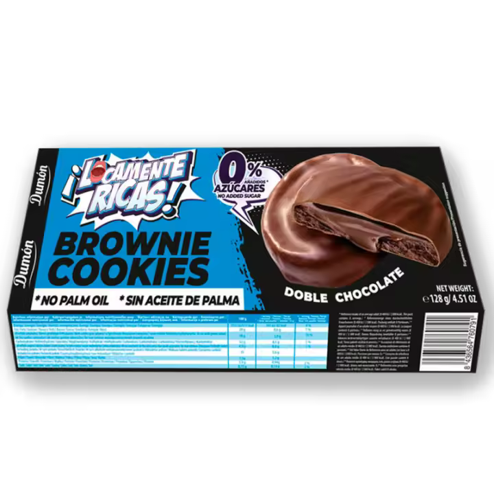 Cookies Locamente Ricas Doble Chocolate  128g  Packs 4  0% Azúcares  Dumon - 1