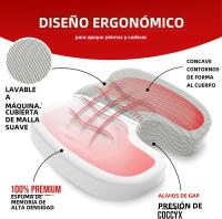 Cojín ergonómico de algodón con memoria para oficina, cojín para hemorroides, cojín para silla, artefacto sedentario, cojín para culo de Estudiante - details 3