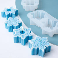 Molde De Silicona Para Colgante De Copo De Nieve DIY Herramienta De Arte Y Manualidades Navideñas Decoración De Hogar Con 2 Agujeros Para Velas Aromáticas Hechas a Mano - details 3