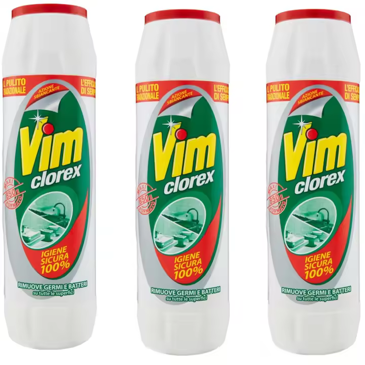Vim Clorex - Limpiador desinfectante, higiene segura al 100%, 750 g ( PACK 3 BOTELLAS ) - 1