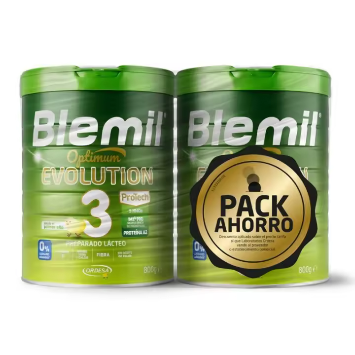 PackAhorro - BLEMIL 3 OPTIMUM EVOLUTION 0% Azúcares añadidos 2x800 g. - ORDESA - 1