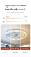 Ventilador De Techo Moderno Con Luz E27 Incluido Control Remoto AC85-265V 30W Para Sala De Estar Y Dormitorio Luz LED Ajustable - details 2