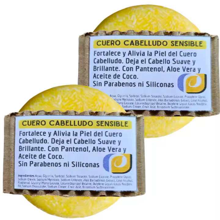 Pack 2 Champús Sólidos Cuero Cabelludo Sensible. PumarShop Cinnia Natura. Pack Ahorro. Sin Parabenos Ni Siliconas. Apto Veganos - 1