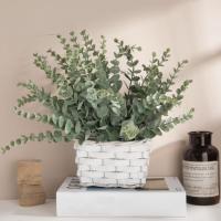 20pcs Hojas De Eucalipto Artificiales 38CM Ramas De Hojas Verdes Y Flores Para Arreglo Floral DIY Centros De Mesa Decoración De Boda Y Hogar - details 3